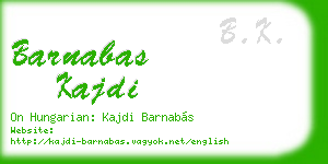 barnabas kajdi business card