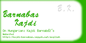 barnabas kajdi business card